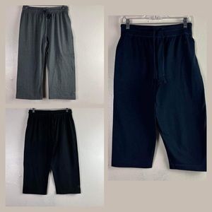 champions women lot of three elastic waist comfort relaxed fit capri pants small